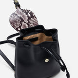 Mini Backpack Snake Embossed & Black Soft