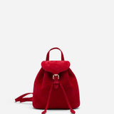 Mini Backpack Red Suede