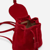Mini Backpack Red Suede