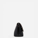 The Fold Bag Black Suede & Snake Embossed