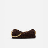 Mini Cylinder Perforated Deep Brown Suede