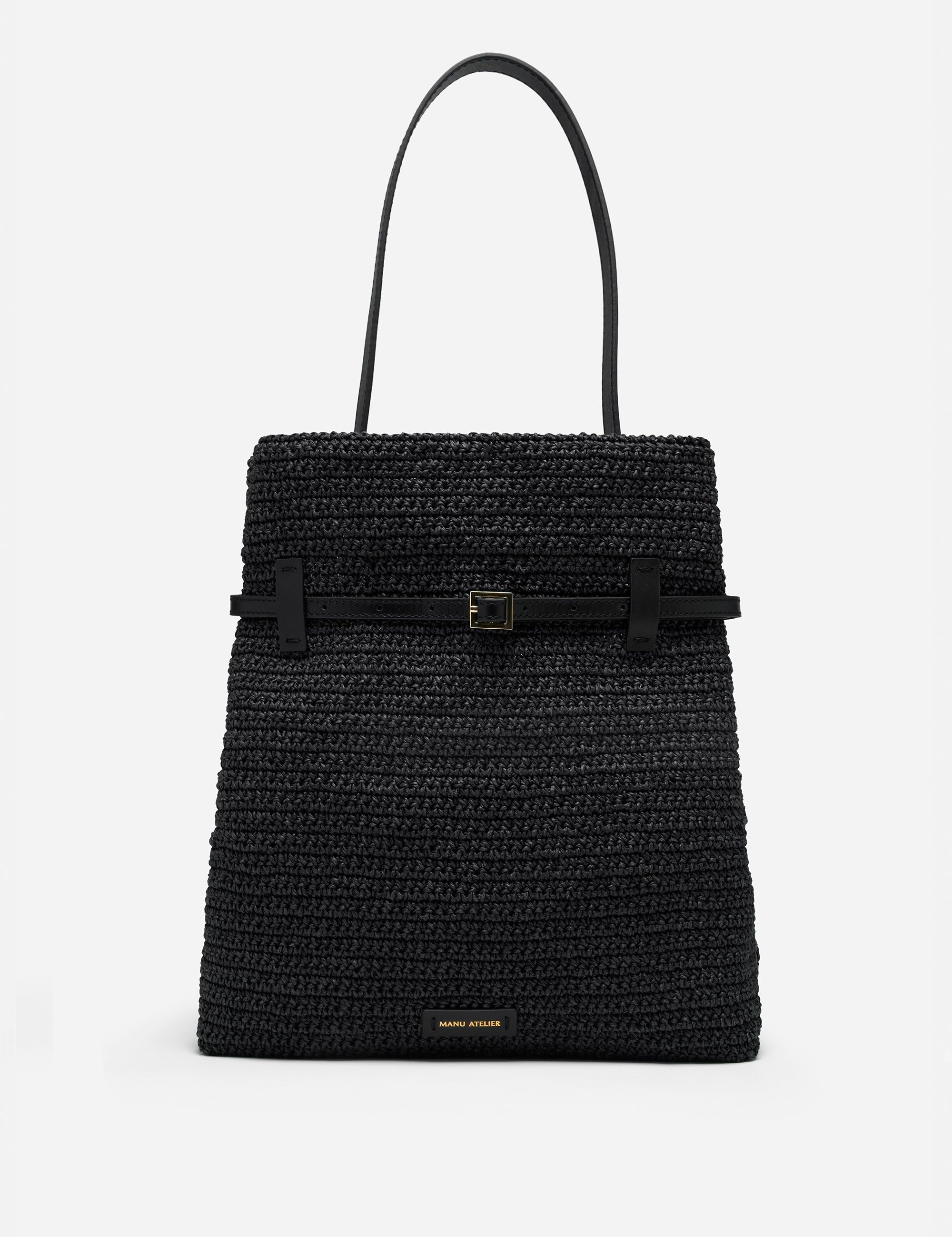 TOTE DU JOUR BLACK CROCHET FRONT