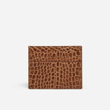 Manu Cardholder Mocha Croc Embossed Back