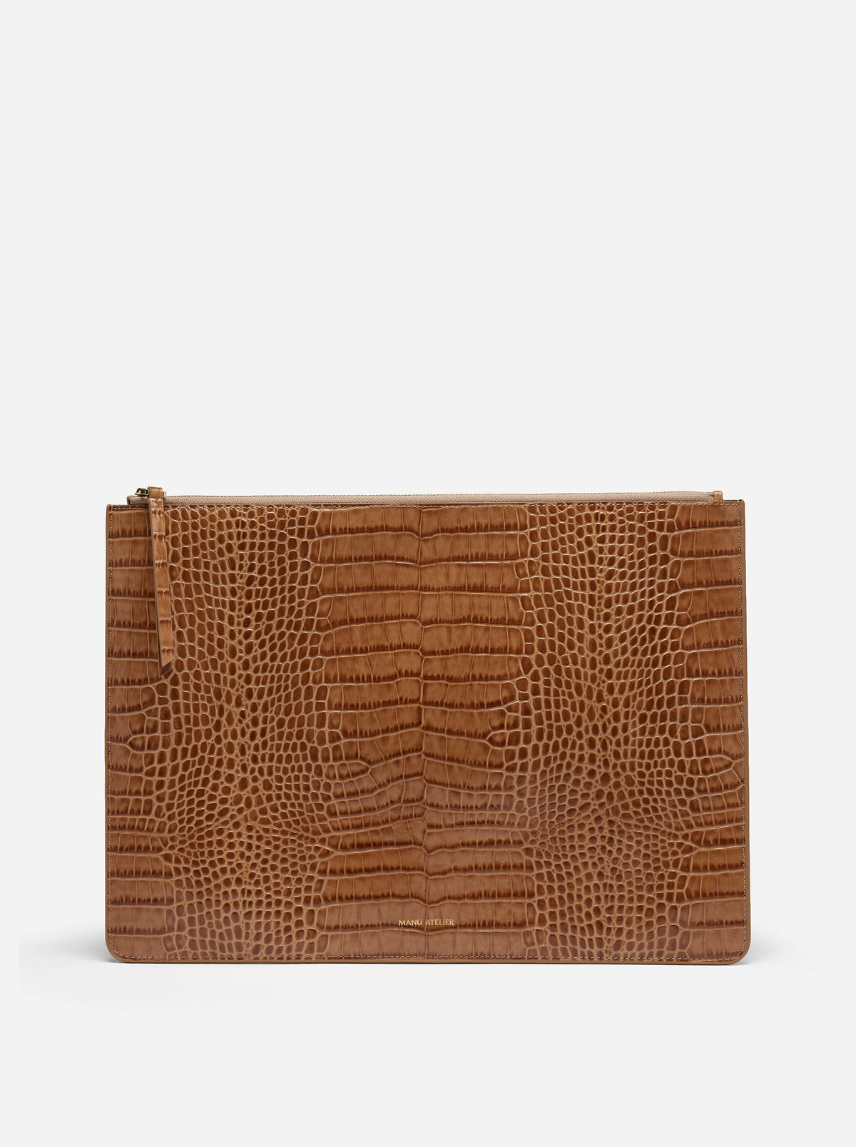Manu Laptop Case Mocha Croc Embossed