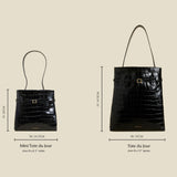 Mini Tote du Jour and Tote du Jour Black Croc 