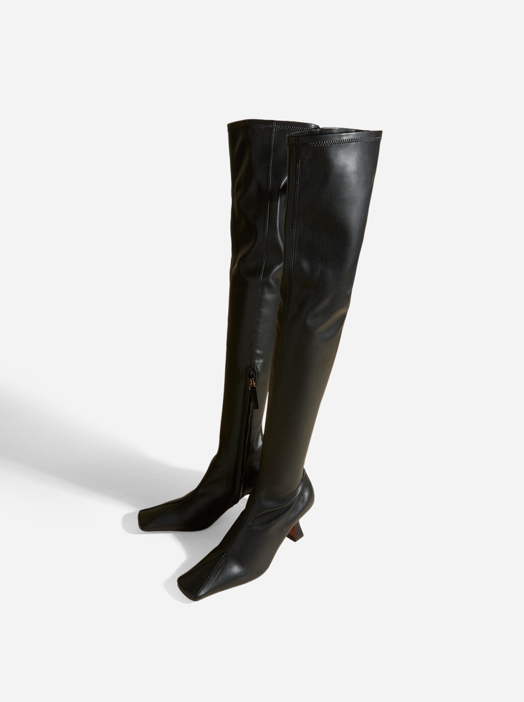 Over Knee High Duck Boots Black Soft
