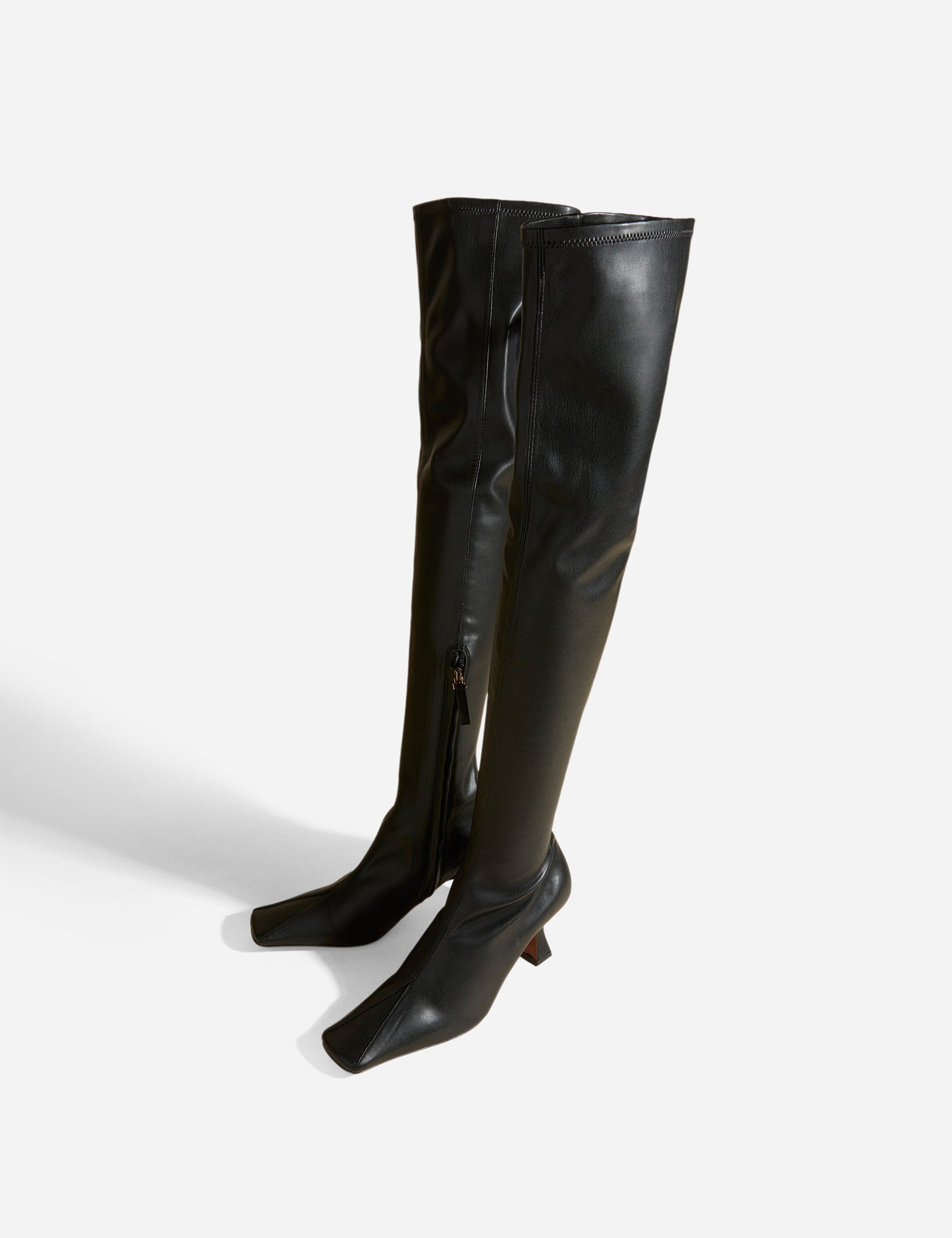 Over Knee High Duck Boots Black Soft
