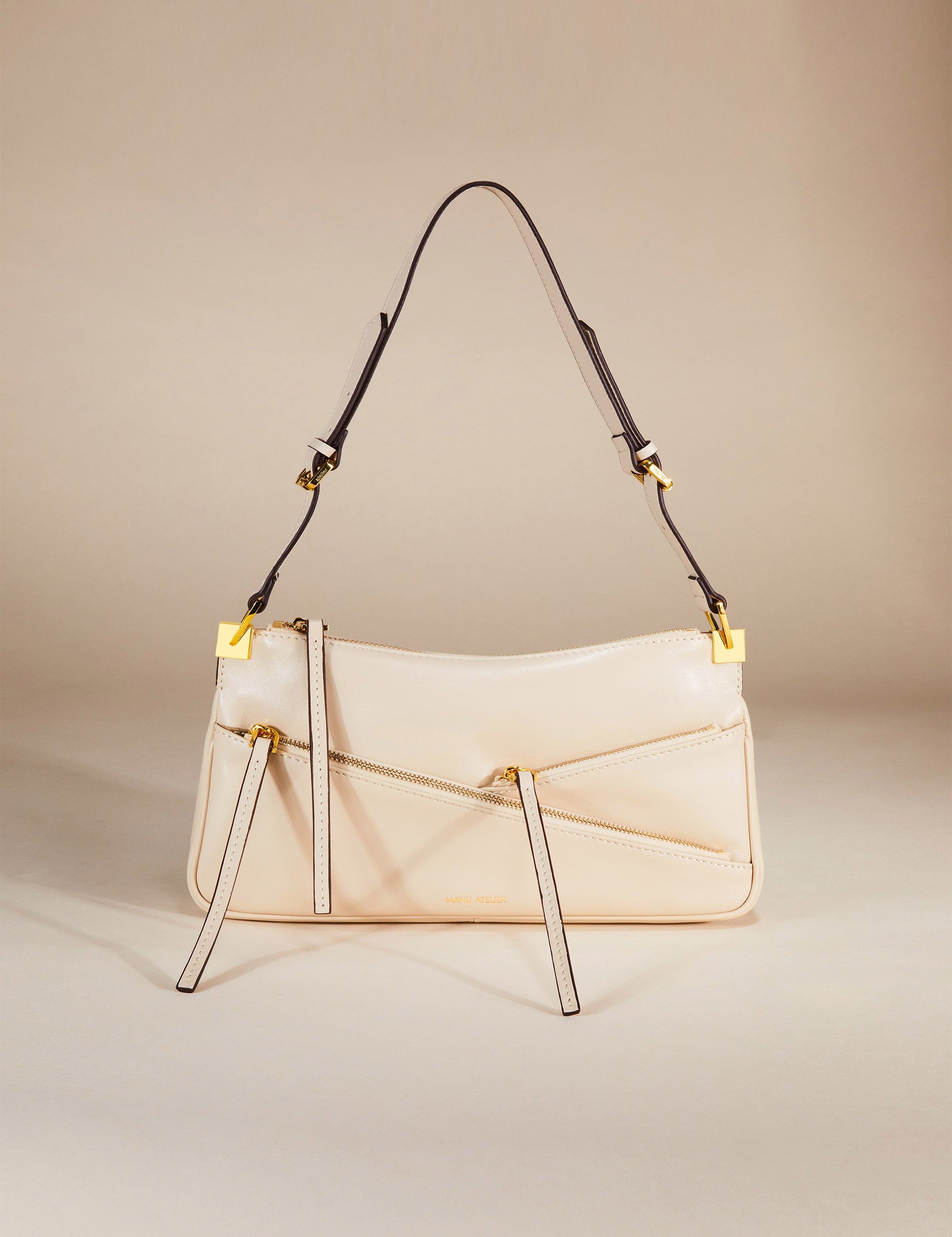 Three Zipped Baguette Ivory