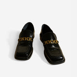 The Tap Loafers Black High Gloss Front