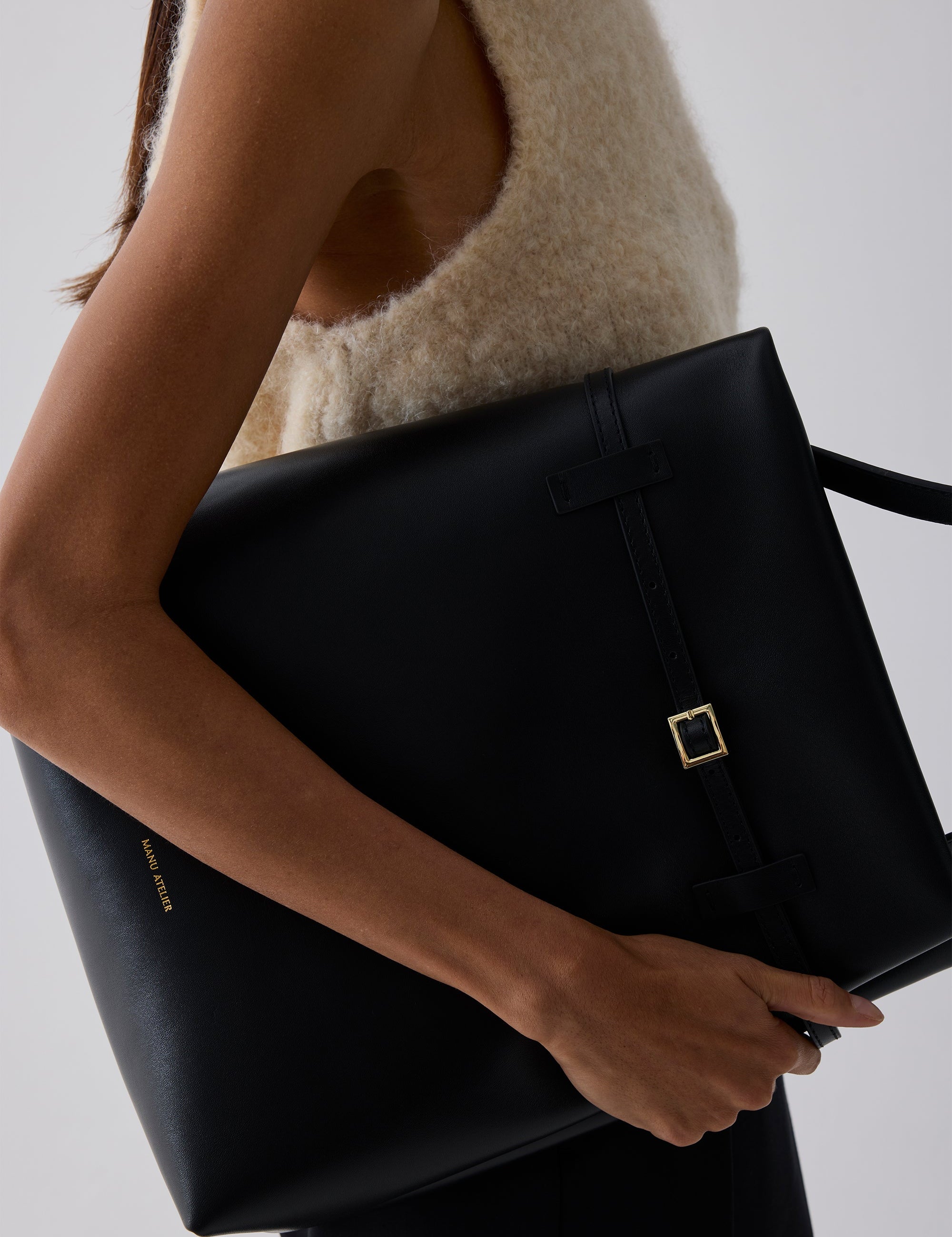 Tote du Jour Black Soft On Model