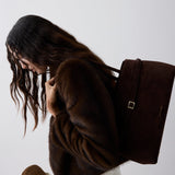 Le Cambon East West Deep Brown Suede On Model